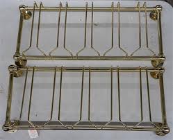 Shop for wine rack side table online at target. Lot Pair Of Brass Wine Glass Racks