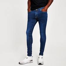 Dark Blue Ollie Spray On Super Skinny Jeans River Island