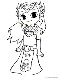 The complex yet enjoyable coloring sheets are a great way to steal your kids away from their console for a little while. Zelda Coloring Pages Toon Zelda Coloring4free Coloring4free Com