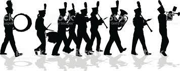 Marching Band Silhouette Full Lineup Royalty Free Stock Vector Art Silhouette Illustration Marching Band Silhouette