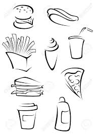 Fast Food Elements Set In Silhouette Style Vector Illustration Stock Vector 22472375 Vector Illustration Abstract Photo Manipulation Logo Food