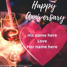 Birthday happy valentines day happy valentine emoji birthday valentine anniversary emoji valentines. Write Your Name On Happy Anniversary Wishes Card