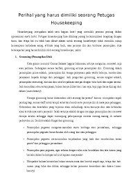 Saking sibuknya sampai blog gak ke urus. Doc Hal Hal Yang Harus Dimiliki Oleh Seorang Housekeeper Cristian Rizqi Anggraini Academia Edu