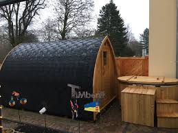 Aussensauna Fur Garten Iglu Design Und Badetonne Oval Mit Fiberglaseinsatz Fur 2 Personen Dietmar Dargun Germany In 2020 Garten Iglu Aussensauna Outdoor Dekorationen
