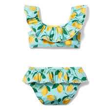 Lululemon bathing suit women medium gray pink heatwave monokini one piece ladiestop rated seller. Girl Open Air Lemon Print Lemon 2 Piece Swimsuit By Janie And Jack