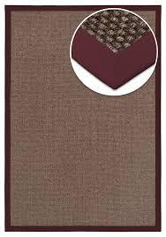 Bordeaux rot produkte im midmodern.de onlineshop günstig kaufen. Sisal Teppich Cuadro Braun Baumwollbordure Bordeaux Rot