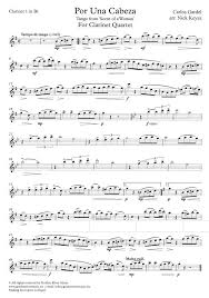 Por una cabeza is a tango song written in 1935 with music by carlos gardel and lyrics by alfredo le pera. Por Una Cabeza Von Carlos Gardel Noten Fur Klarinette Grm9002876