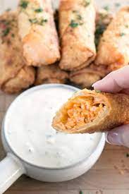 Combine eggs and milk together in a bowl. Blue Cheese Buffalo Chicken Egg Rolls Cake N Knife