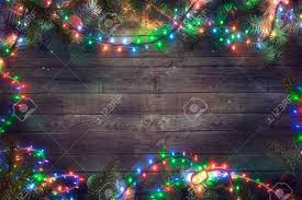 Christmas Fairy Lights On Wood Christmas Background With String Stock Photo Picture And Royalty Free Image Image 112374822