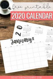 Free printable 2020 calendars in adobe pdf format (.pdf). Free Printable Calendar 2020