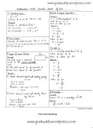 Igcse Formula Sheet