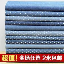 純棉洗水做舊牛仔布料服裝布料純色全棉水洗牛仔布愛心點星星布料 sewing crafts arts crafts sewing fabric