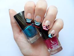 Están hechas a mano sin plantillas. El Mundo Del Nail Art Francesa Marinera Retosummernails2016