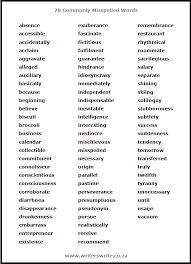 78 Commonly Misspelled Words Commonly Misspelled Words Misspelled Words Writing Words