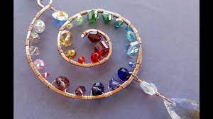How to make a beaded suncatcher mobile. Wire Wrapping Tutorial Rainbow Spiral Suncatcher Youtube