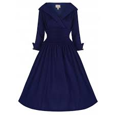 Ramona Navy Blue Swing Dress Vintage Inspired Fashion Lindy Bop Vintage Dress Blue Vintage Short Dress Vintage Mini Dresses