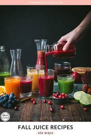 Today We Re Sharing Six Of Our Favorite Fall Juice Recipes Carrot Orange Turmeric Apple Pear Greens Cran Fall Juices Juicing Recipes Cranberry Apple Juice