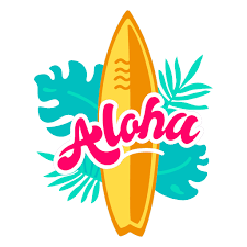 Aloha Surfing Flat PNG & SVG Design For T-Shirts