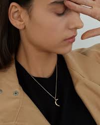 CRESCENT 18k Gold Vermeil Pendant Necklace