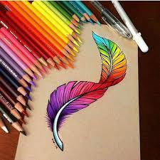 Pin By Kirrapalmer Tafe On Picture Feather Drawing Color Pencil Drawing Feather Art
