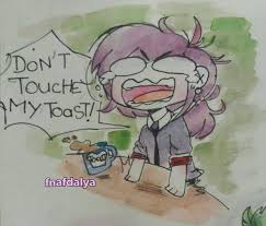 Payment is a hug and a strand of your perfect purple hair so i can make a clone army of you. Purple Guy Touches Toast Oh Im Soooo Sorry Mister Guy Who Killed Children Purple Guy Fnaf Fnaf Funny
