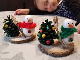 Découpez un petit morceau de carton sur une planche à découper avec le cutter pour faire la base sur laquelle le bonhomme de neige tiendra. Bonhomme De Neige Pour Un Centre De Table Avec Mes Petites Mains