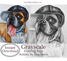 Maybe you would like to learn more about one of these? Printable Coloring Page Instant Download Coloring Adult Coloring Page Coloring Book For Adult Boxer Dog Grayscale Coloring Drawing Illustration Art Collectibles Safarni Org