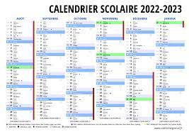 Calendrier Des Vacances Scolaires 2023 Calendrier Scolaire 2022 2023 À Imprimer