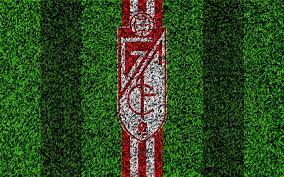 Download Wallpapers Granada Cf Logo 4k Football Lawn Spanish Football Club Laliga2 Red White Lines Grass Texture Segunda Division B Granada Spain Fo Granada Club De Futbol Granada Futbol Espanol