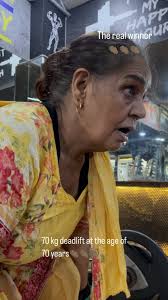 70 kg deadlift at the age of 70 years age👏🏻👏🏻👏🏻, #instagram  #deadlifts #mom #winner #training #réel