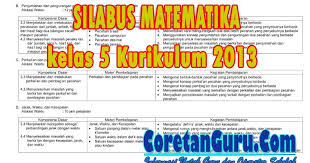 Silabus matematika mi/sd kelas 4deskripsi lengkap. Silabus Matematika Kelas 5 Sd Mi Kurikulum 2013 Revisi Semester 1 Coretan Guru