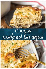 Seafood Lasagna Is Full Of Flavor Beautiful And Fool Proof Layers Of Noodles Cheese Crab Shr Easy Seafood Recipes Seafood Lasagna Recipes Seafood Recipes