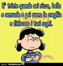 Lucy: è triste quando sei ricca, bella e sensuale e poi suona la sveglia e  finiscono… - Facciabuco.com