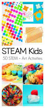Collection by frugal fun for boys and girls • last updated 3 weeks 8 month old baby activities science activities for preschoolers art for preschoolers kids our favorite alphabet activities for preschoolers. Steam Kids 50 Science Technology Engineering Art And Math Activities Steam Kids Preschool Stem Art Activities