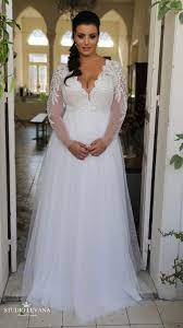 Stunning Princess Plus Size Wedding Gown With Long Lace Sleeves And Tulle Skirt Tracie St Plus Wedding Dresses Wedding Dress Material Plus Size Wedding Gowns