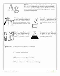 Periodic Table Silver Worksheet Education Com Chemistry Classroom Middle School Science Teacher Periodic Table