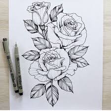 The rose ink design can be small or large and have different colors of ink to represent its meaning. Drawing Rose Line Drawing Tattoo Designs