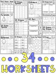It includes 34 engaging worksheets for first grade which allow students to practice composing shapes, identifying shapes, naming shapes, comparing shapes, discriminating shapes and so much more! First Grade 2d And 3d Shapes Worksheets Distance Learning By My Teaching Pal