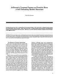Pdf Jefferson S Yeoman Farmer As Frontier Hero A Self Defeating Mythic Structure