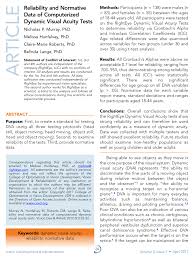 Pdf Reliability And Normative Data Of Computerized Dynamic