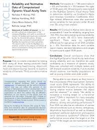 pdf reliability and normative data of computerized dynamic