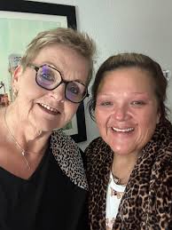 I sure do love this sweet friend of mine. So glad we got to sit and talk  for a little bit. She brought me a Homemade Card, they are my favorite and