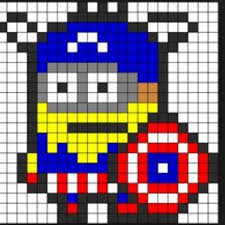 Captain America Minion Pony Bead Patterns Perler Bead Patterns Melty Bead Patterns