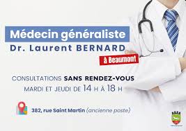 Un nouveau médecin généraliste s'installe à beaumont le cabinet du médecin laurent bernard, situé dans le village de beaumont, a accueilli ses premiers patients ce début d'année. Facebook