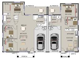 6 Bed 2 Bath 4 Car Duplex 261du Duplex House Plans Duplex House Garage House Plans