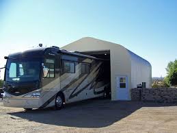 Rv garages help extend the life of your motorhome or camper, and reduce the depreciation and the amount of upkeep required. Metal Rv Garages Prefab Steel Motorhome Garage Kits