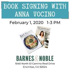 Well i was persistant and keep clearing the message then signing in.well after signing in about 10 times it took. Anna Vocino Eat Happy Two Book Signing At Barnes Noble Encinitas Ca Feb 1st Anna Vocino