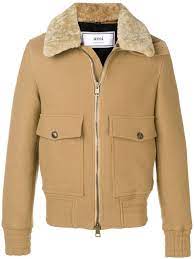 Ami Paris Shearling Trimmed Aviator Jacket Farfetch In 2021 Aviator Jackets Jackets Men Suede