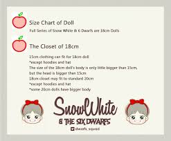 Size Chart Snow White And 6 Dwarfs