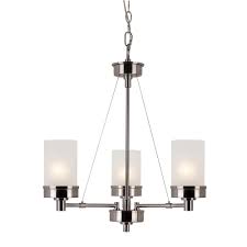 Bel Air Lighting 3 Light Brushed Nickel Chandelier With Frosted Glass Shade 70337 Bn The Home Depot
